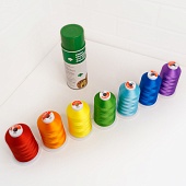 Набор для вышивки Гинко/Gingko 5000м Полиэстер(7шт) №8 "Радуга"+Пятновыводитель Gingko 450 мл